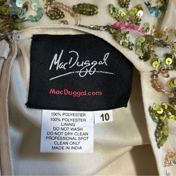 Mac Duggal Evening Gown 5503 Beaded Sequin Long Sleeve Dress Formal Size 10 - Picture 14 of 14